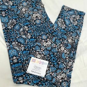 NWT LulaRoe Blue Vines Leggings TC